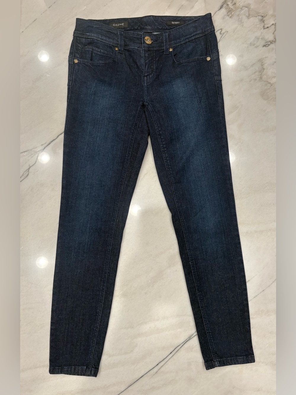 Women’s Cache Dark Blue Skinny Jeans Same Day Shipping Size 0